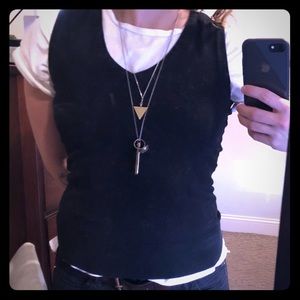 Black V-Neck Sweater Vest